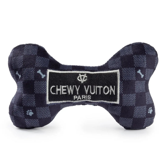 Load image into Gallery viewer, Black Checker Chewy Vuiton Bone | Small
