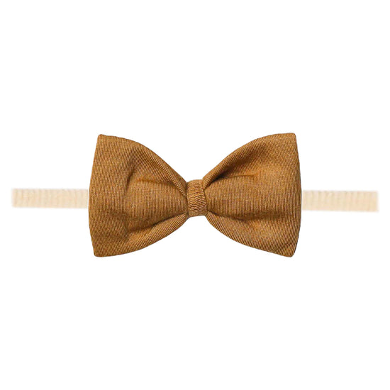 Load image into Gallery viewer, Copper Pearl Bowtie Bow | Camel
