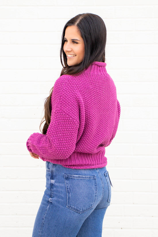 Addison Turtleneck Sweater | Magenta