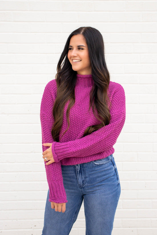 Load image into Gallery viewer, Addison Turtleneck Sweater | Magenta
