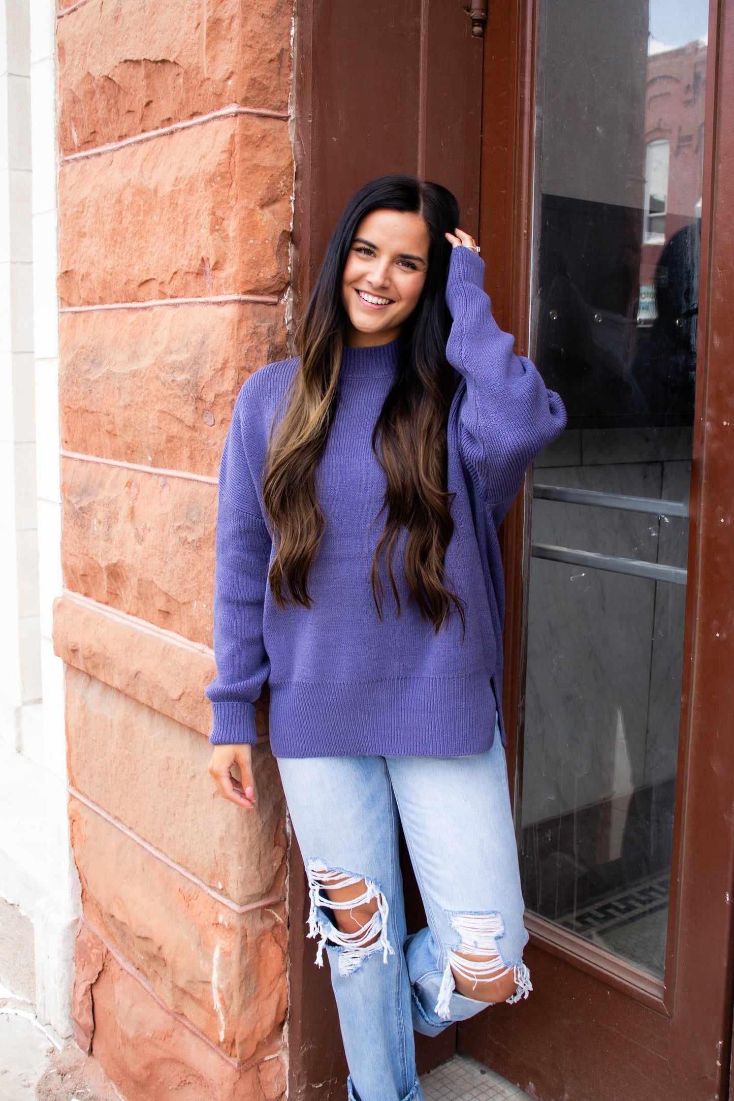 Abbie Chunky Sweater | Denim