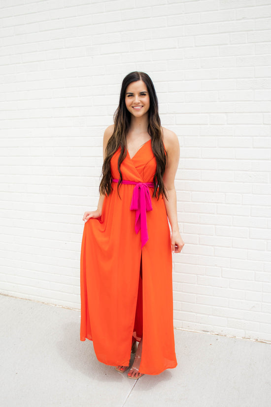 Load image into Gallery viewer, Blair Wrap Maxi Dress | Poppy Red
