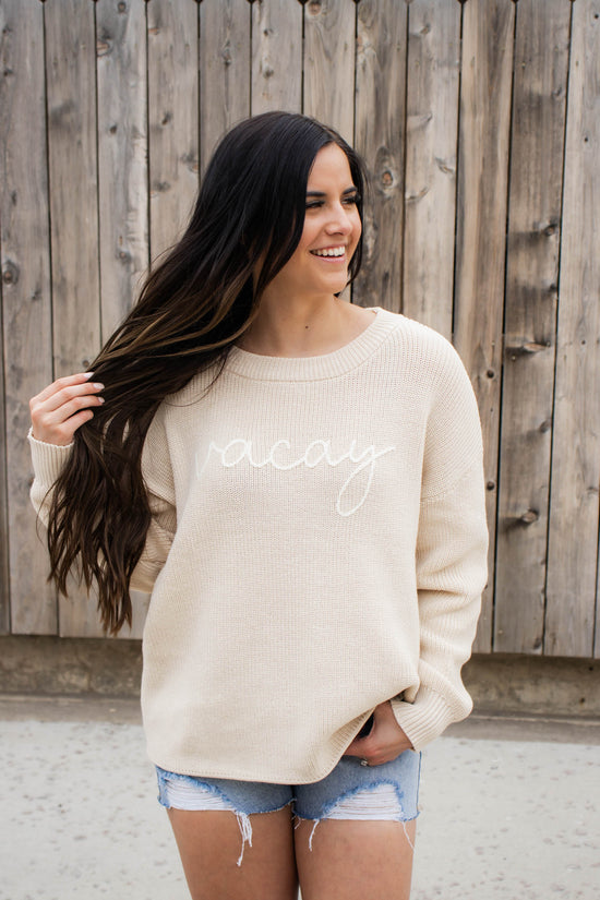 Isabelle Long Sleeve Vacay Sweater | Natural