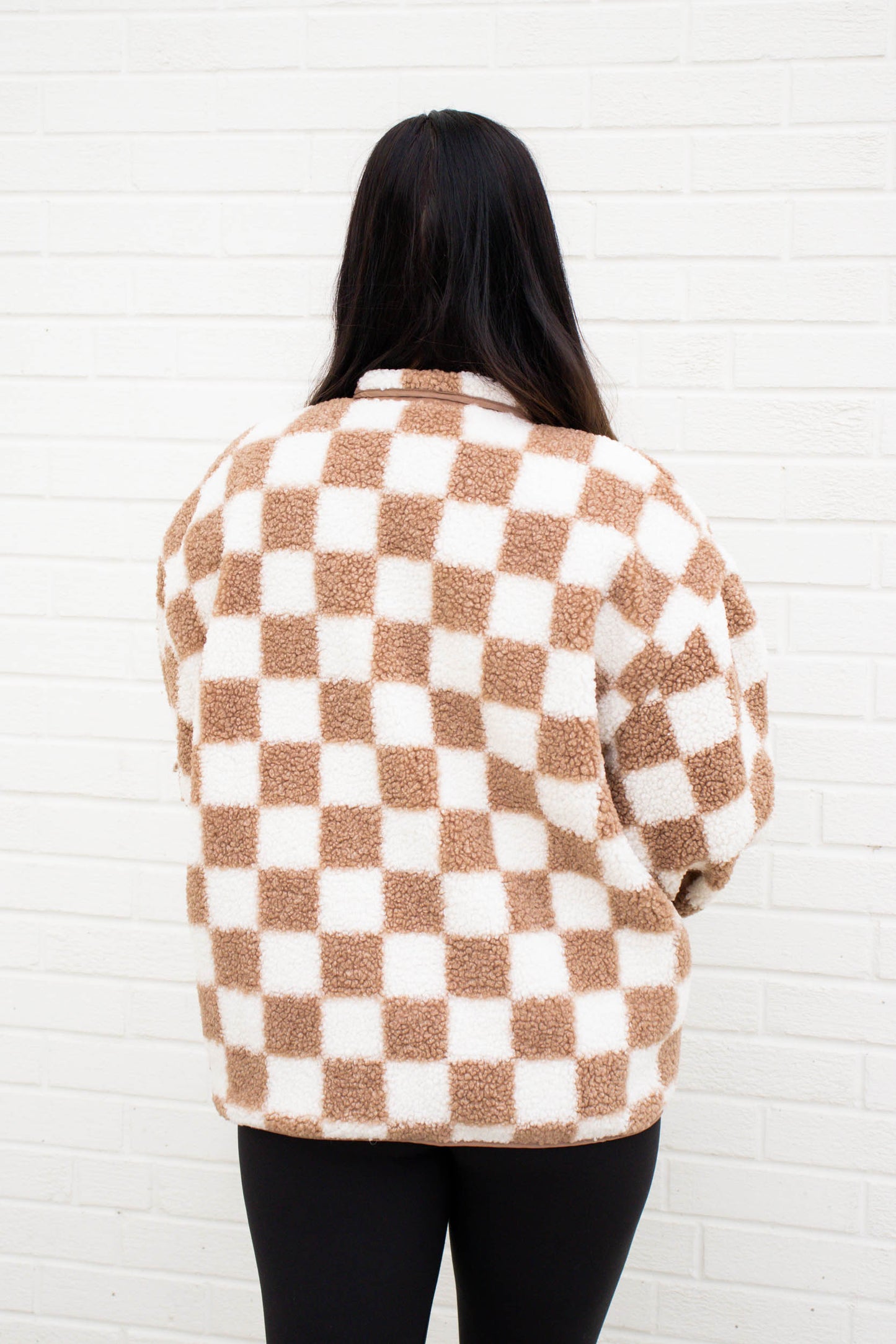 Novi Checkered Fleece Jacket | Taupe