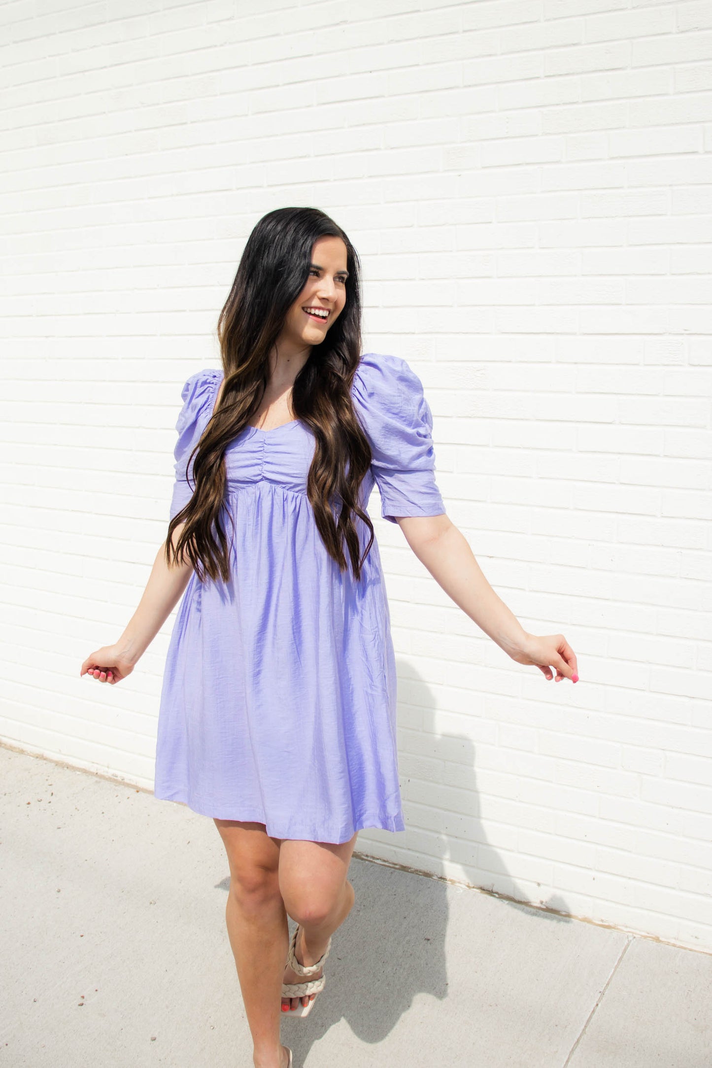 Joselyn Puff Sleeve Babydoll Mini Dress | Lavender