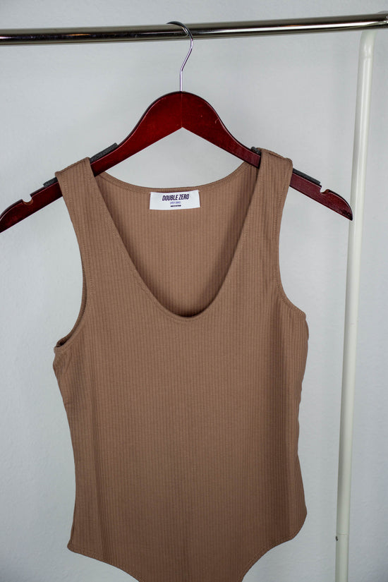 Load image into Gallery viewer, Rachelle Ribbed Tank Bodysuit | Chocolate Milk
