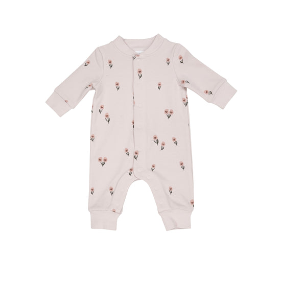 Baseball Collared Romper | Pretty Pink Floral