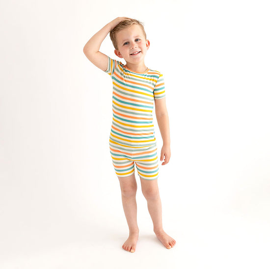 Posh Peanut Popsicle Stripe Basic Short Sleeve & Short Length Pajama