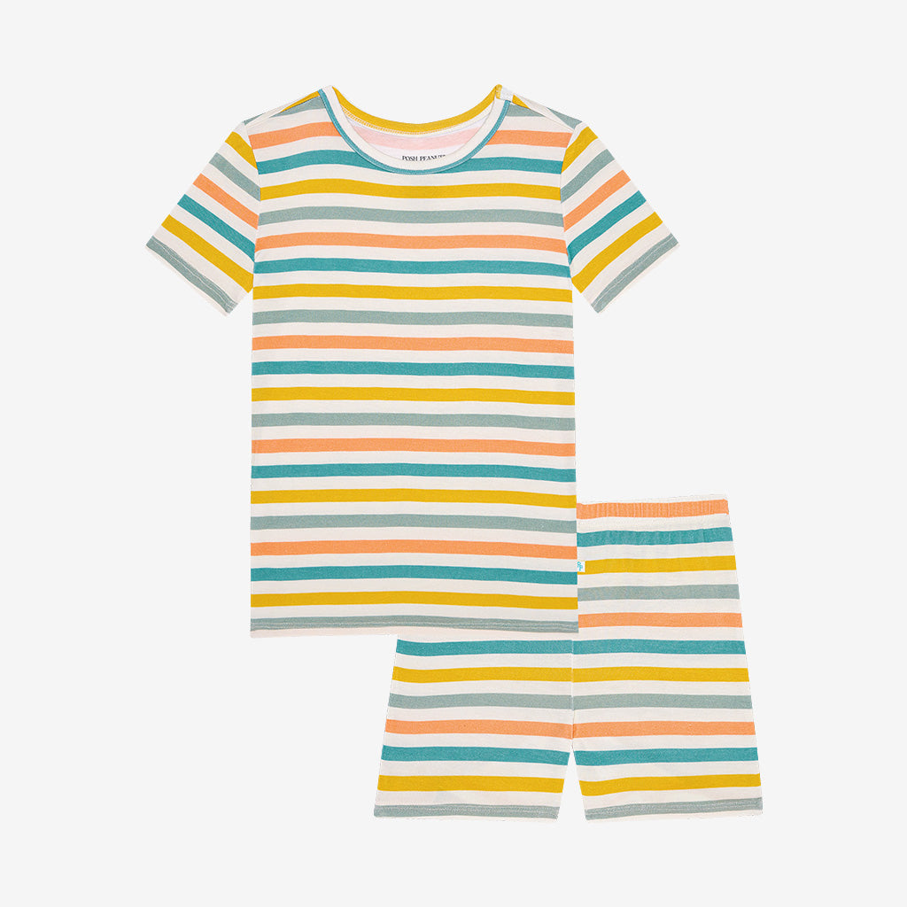 Posh Peanut Popsicle Stripe Basic Short Sleeve & Short Length Pajama