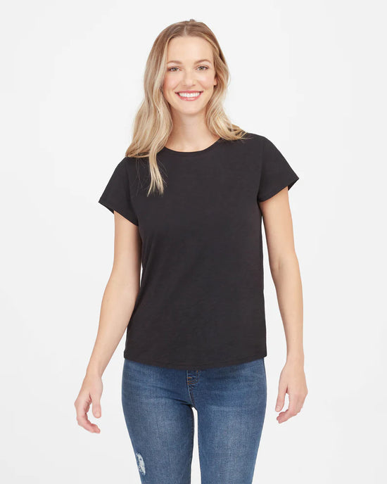 Load image into Gallery viewer, Pima Cotton Crew Neck Tee | Very Black
