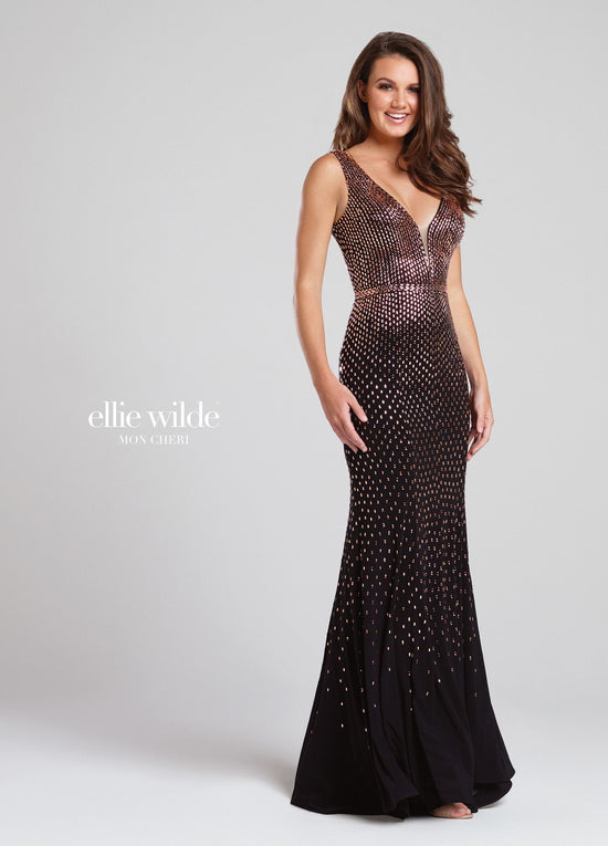Load image into Gallery viewer, 117111 Prom Dress Black/Bronze
