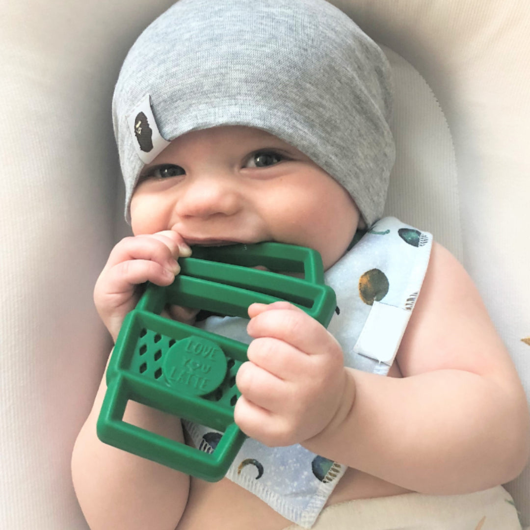 Chew Crew Silicone Baby Teether | Latte