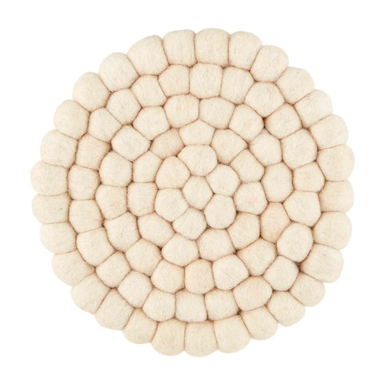 White Felted Wool Trivets