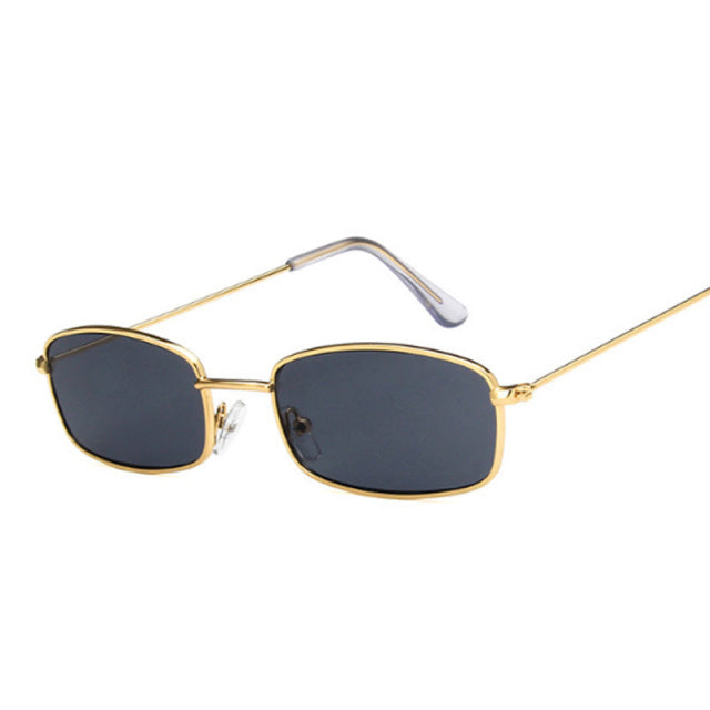 Load image into Gallery viewer, Rectangle Sunglasses | Gold/Grey
