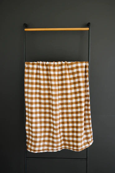 Load image into Gallery viewer, Gingham Muslin Swaddle Blanket

